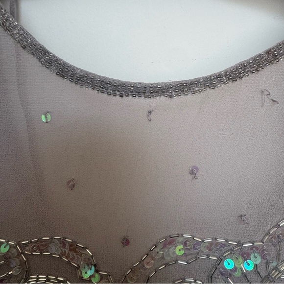 Vintage Fairycore Elegant Gray Embellished Women's Top sequins beaded y2k 4 - Picture 5 of 9